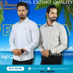 100% Export Quality Men's Striped Business Formal Long Sleeve Shirt (EEU) Style Slim Mens Shirt. (2 PCS)