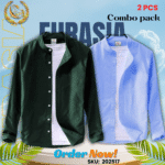100% Cotton Oxford Long Sleeve Casual Shirt For Men’s (Only Shirt), Combo Pack 2 PCS