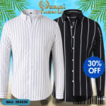 Mens Striped Shirt Business Casual Long Sleeve Shirt Korean Style Slim Mens Shirt