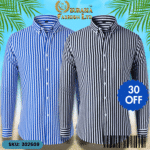 Mens Striped Shirt Business Casual Long Sleeve Shirt Korean Style Slim Mens Shirt