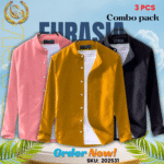 100% Cotton Oxford Long Sleeve Casual Shirt For Men’s (Only Shirt), Combo Pack 3 PCS