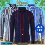 Mens Striped Shirt Business Casual Long Sleeve Shirt Korean Style Slim Mens Shirt