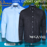 100% Export Quality Men's Striped Business Formal Long Sleeve Shirt (EEU) Style Slim Mens Shirt. (2 PCS)