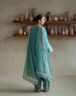 PAKISTANI COLETTE TEAL DRESS - Image 6