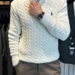 Polo Ralph Lauren Cable-Knit Cotton Quarter-Zip Sweater – Off White