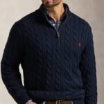 Polo Ralph Lauren Cable-Knit Cotton Quarter-Zip Sweater – Black