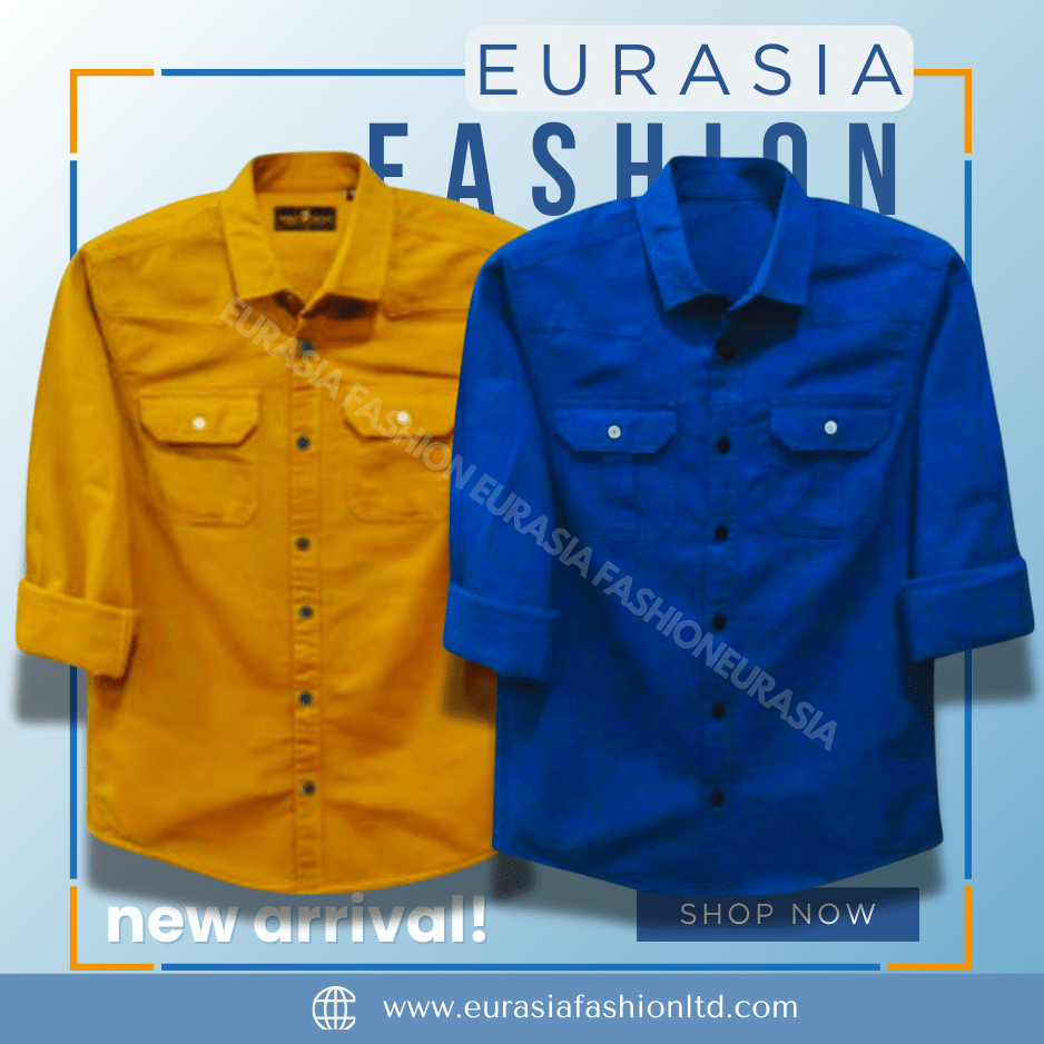 22 2 Pcs Combo Premium Quality Double Poket Shirt - Kathali & Teal. - Image 1