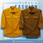 2 Pcs Combo Premium Quality Double Poket Shirt - Kathali & Banson