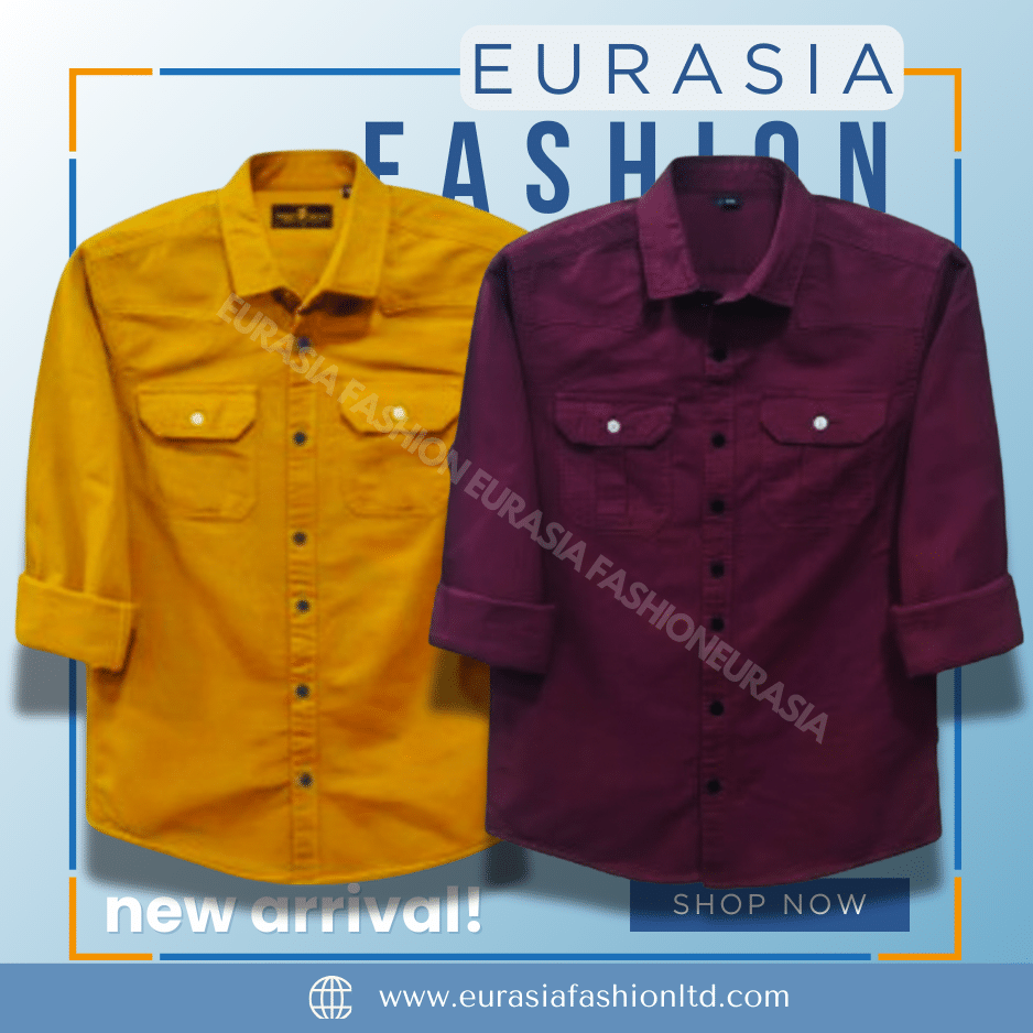 26 2 Pcs Combo Premium Quality Double Poket Shirt - Kathali & Maroon. - Image 1