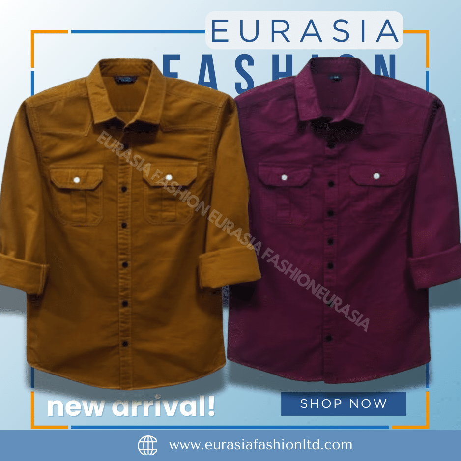 49 2 Pcs Combo Premium Quality Double Poket Shirt - Maroon & Banson - Image 1