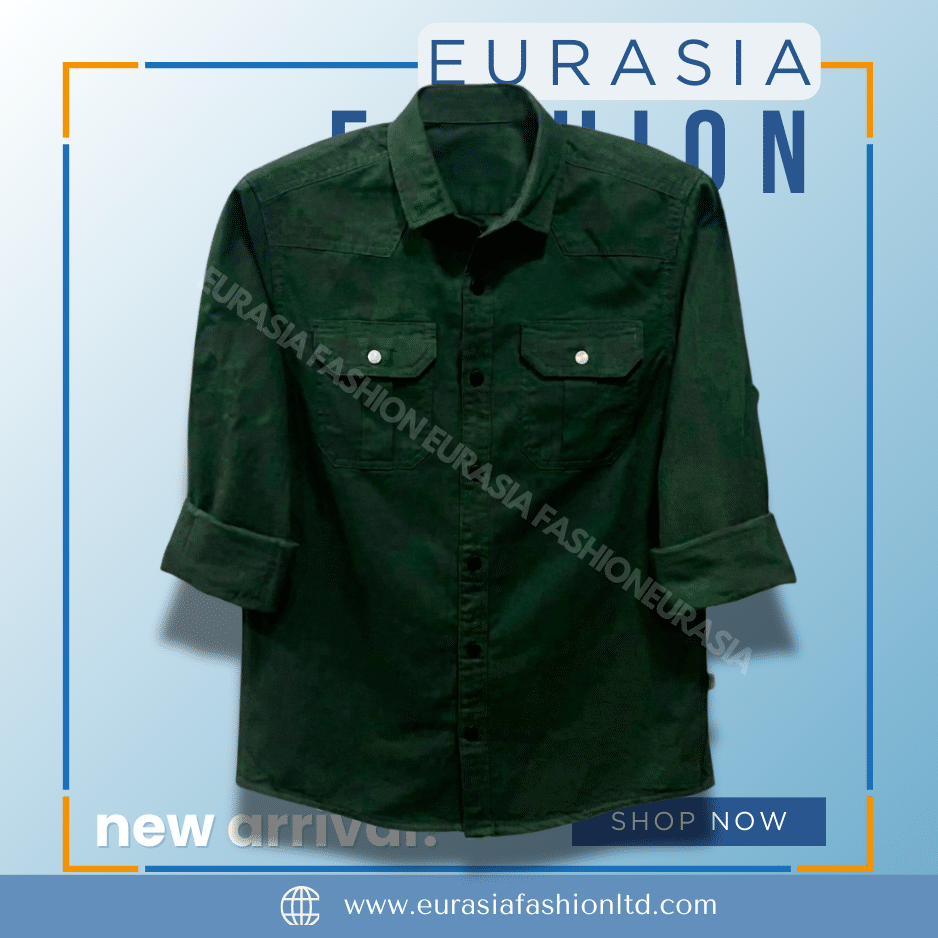 54 Premium Quality Double Pocket Shirt - Green - Image 1