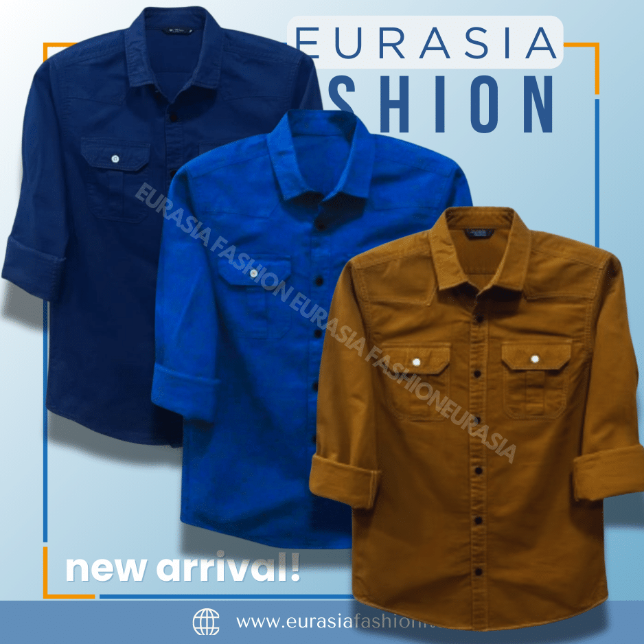 56 3 Pcs Combo Premium Quality Double Poket Shirt - - Image 1