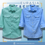 2 Pcs Combo Premium Quality Double Poket Shirt - Pest. & Sky Blue.