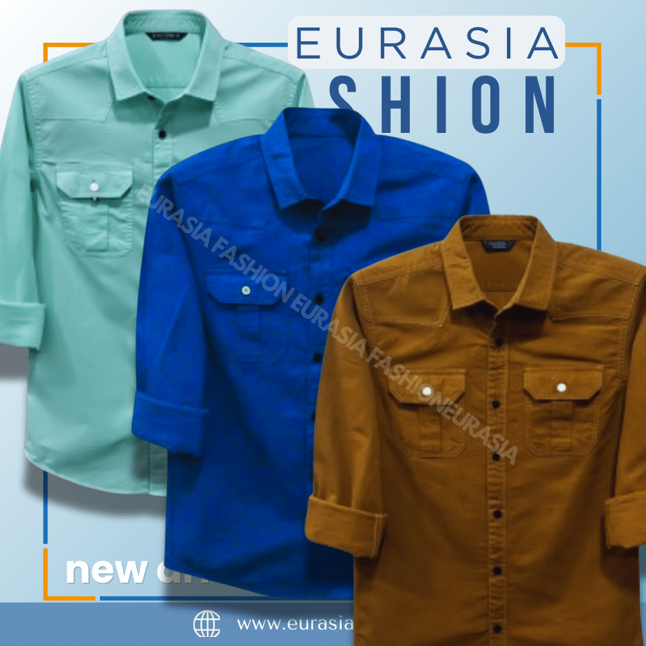 80 3 Pcs Combo Premium Quality Double Poket Shirt - - Image 1