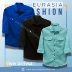 3 Pcs Combo Premium Quality Double Poket Shirt - Teal. & Black & Pest.