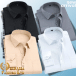 4 Pes Men’s Premium Formal Shirt -Black , White , Biscuit & Ash.