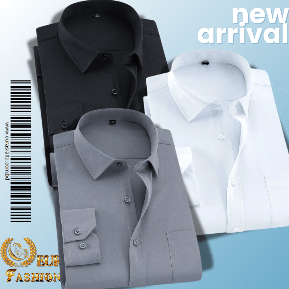 32 Men’s Premium Formal Shirt -Black , White & Ash - Image 1