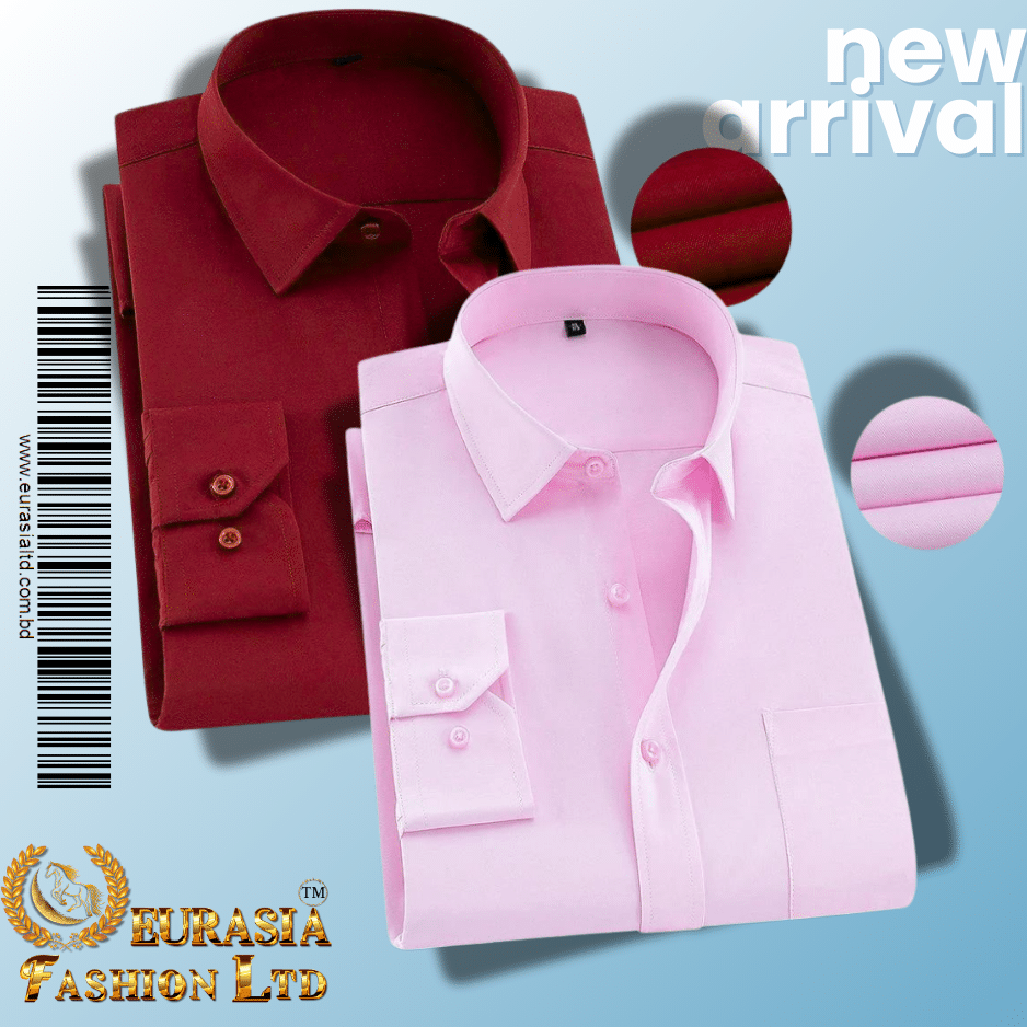 48 Men’s Premium Formal Shirt -Maroon & Pink. - Image 1