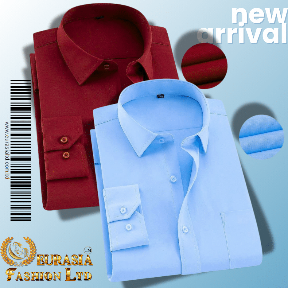 51 Men’s Premium Formal Shirt -Sky Blue & Maroon. - Image 1