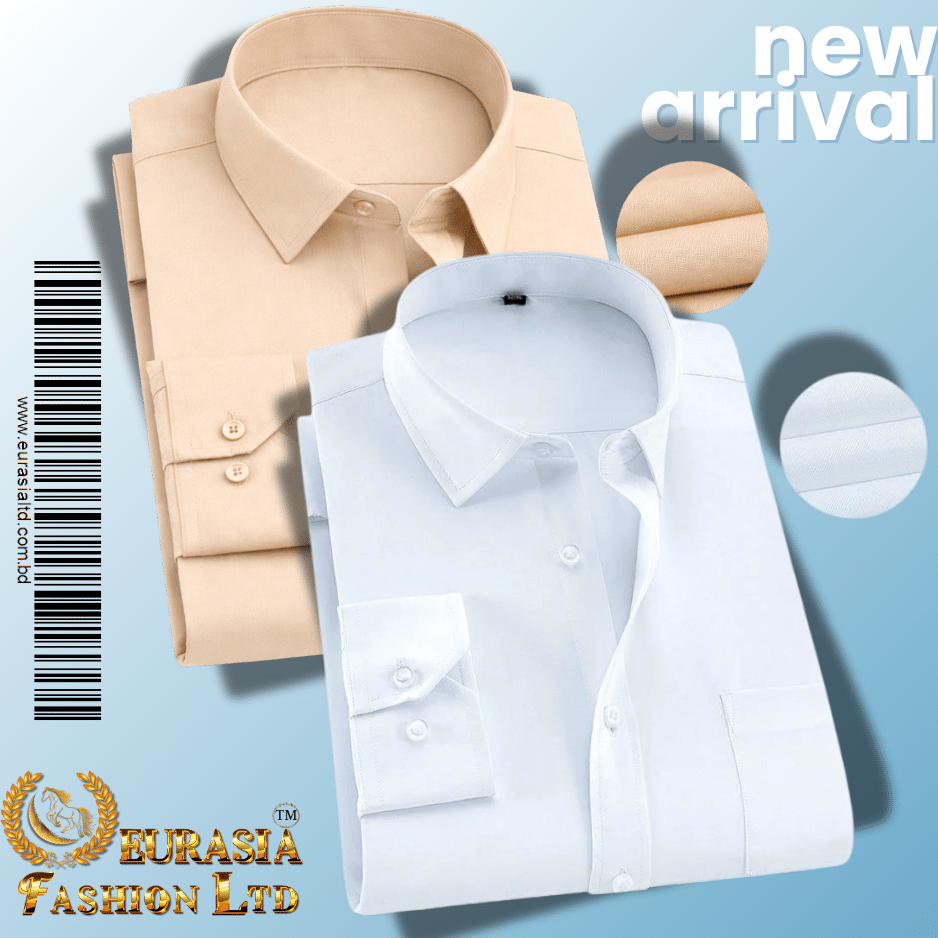 54 Men’s Premium Formal Shirt -White & Biscuit. - Image 1