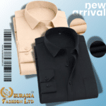 Men’s Premium Formal Shirt -Black & Biscuit.