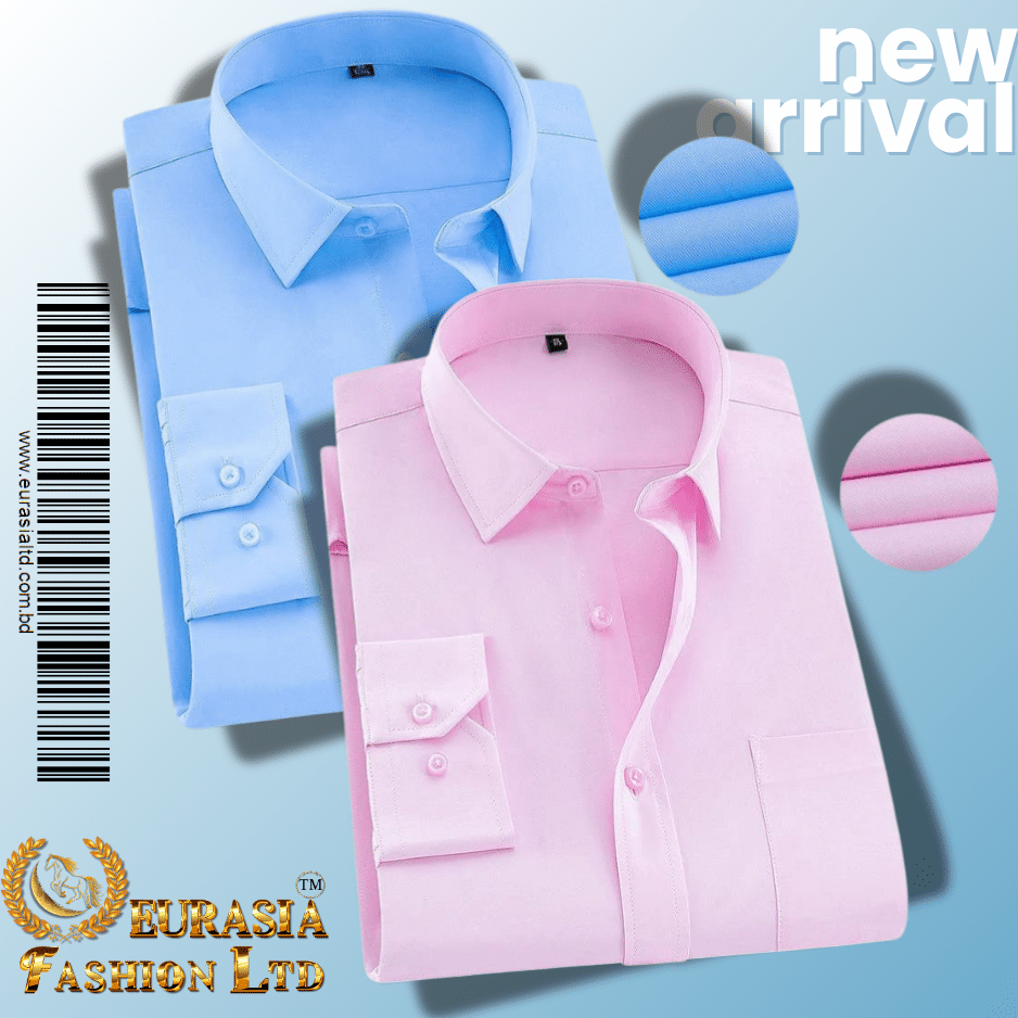 64 Men’s Premium Formal Shirt -Sky Blue & Pink. - Image 1