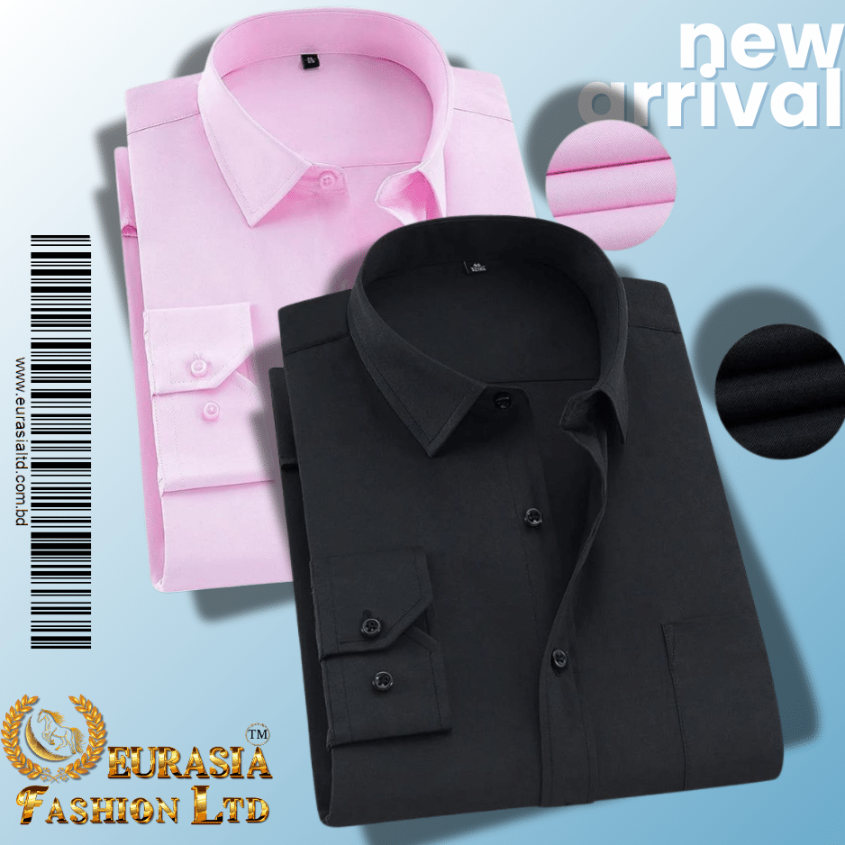 65 Men’s Premium Formal Shirt -Pink & Black. - Image 1