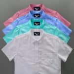 4 Pes Combo Short Sleeve Shirt - Pest , White , Pink & Sky Blue