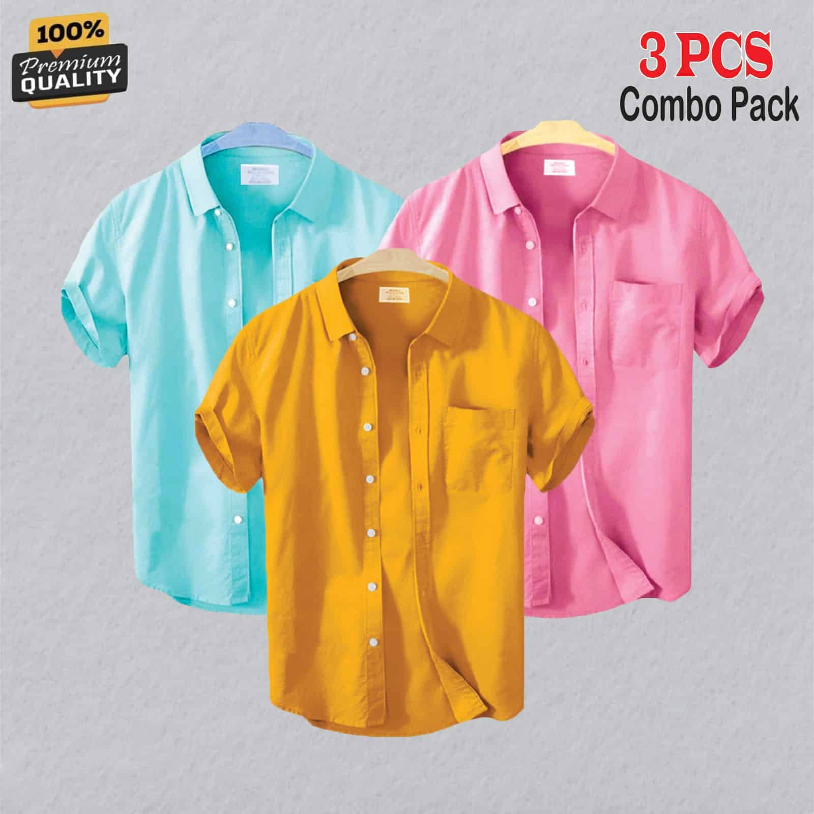 8xhQ6llgMX1ymlvvC3gHezQWNilKrQvoDXs0zsDJ Premium Quality 100% Oxford Cotton Fabric Short Sleeve Shirt For Men's - Kathali, Pink & Pest. - Image 1