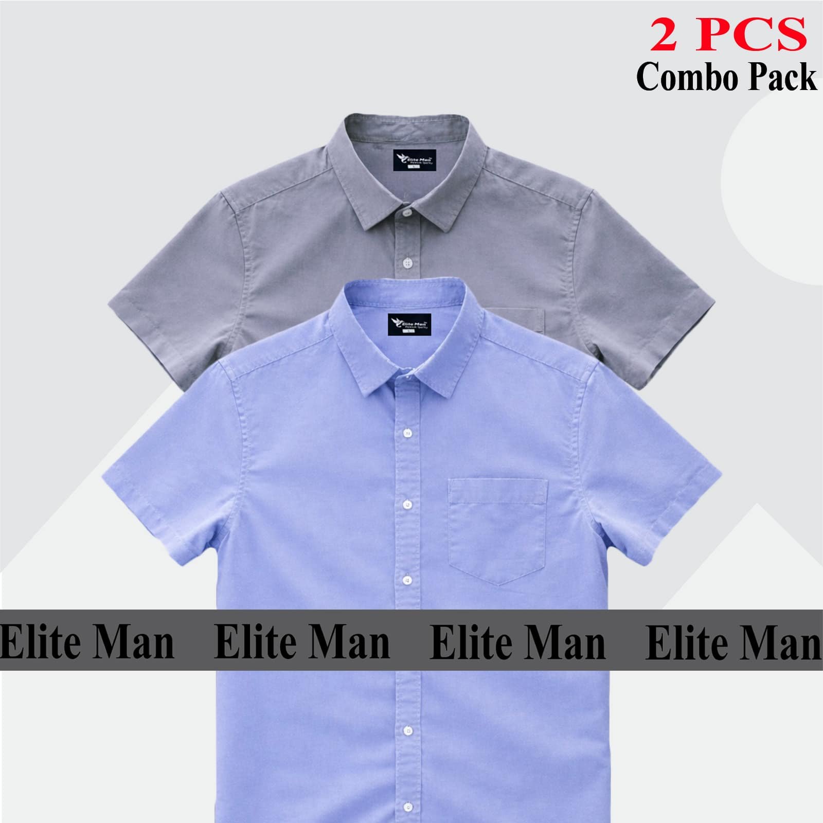 L0a0ZBlAyQ8W43GIcv5xOuxWsKxelCD0hRJnhhQn Premium Quality 100% Oxford Cotton Fabric Short Sleeve Shirt For Men's - Sky Blue & Ash - Image 1
