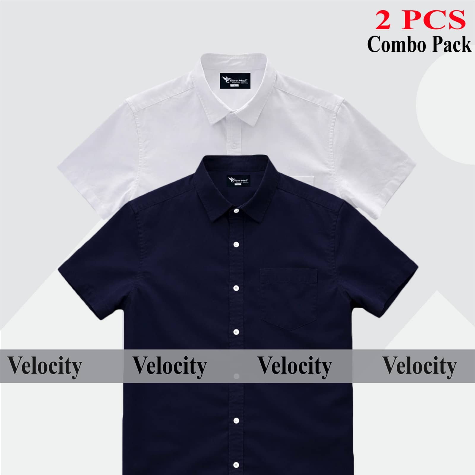 Short sleeve Shirt Combo - Copy 25.jpg Premium Quality 100% Oxford Cotton Fabric Short Sleeve Shirt For Men's -Black & White. - Image 1