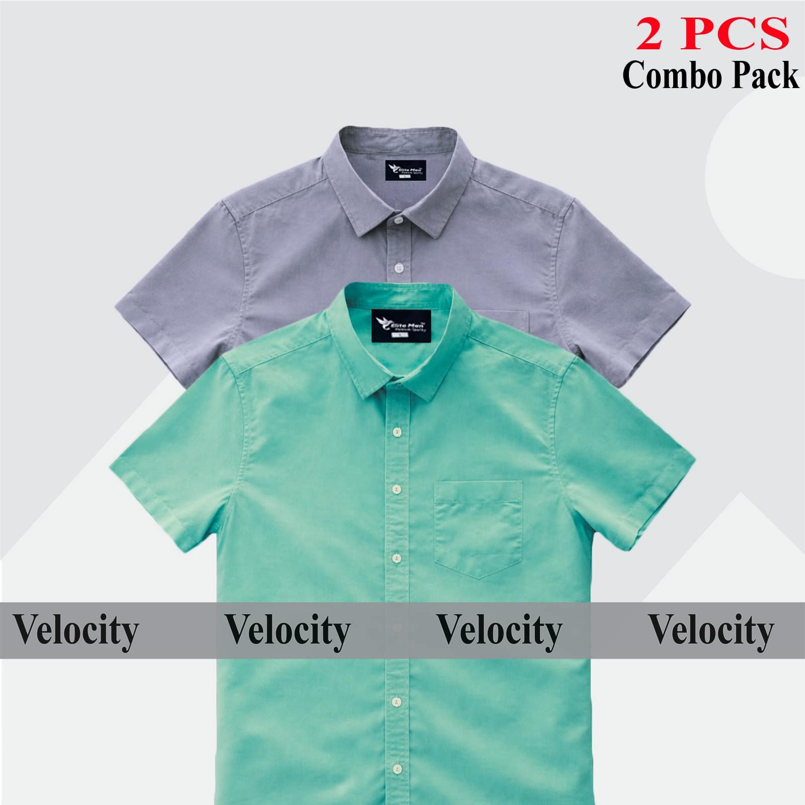 Short sleeve Shirt Combo - Copy 35.jpg 100% Oxford Cotton Fabric Short Sleeve Shirt For Men's - Ash & Pest. - Image 1