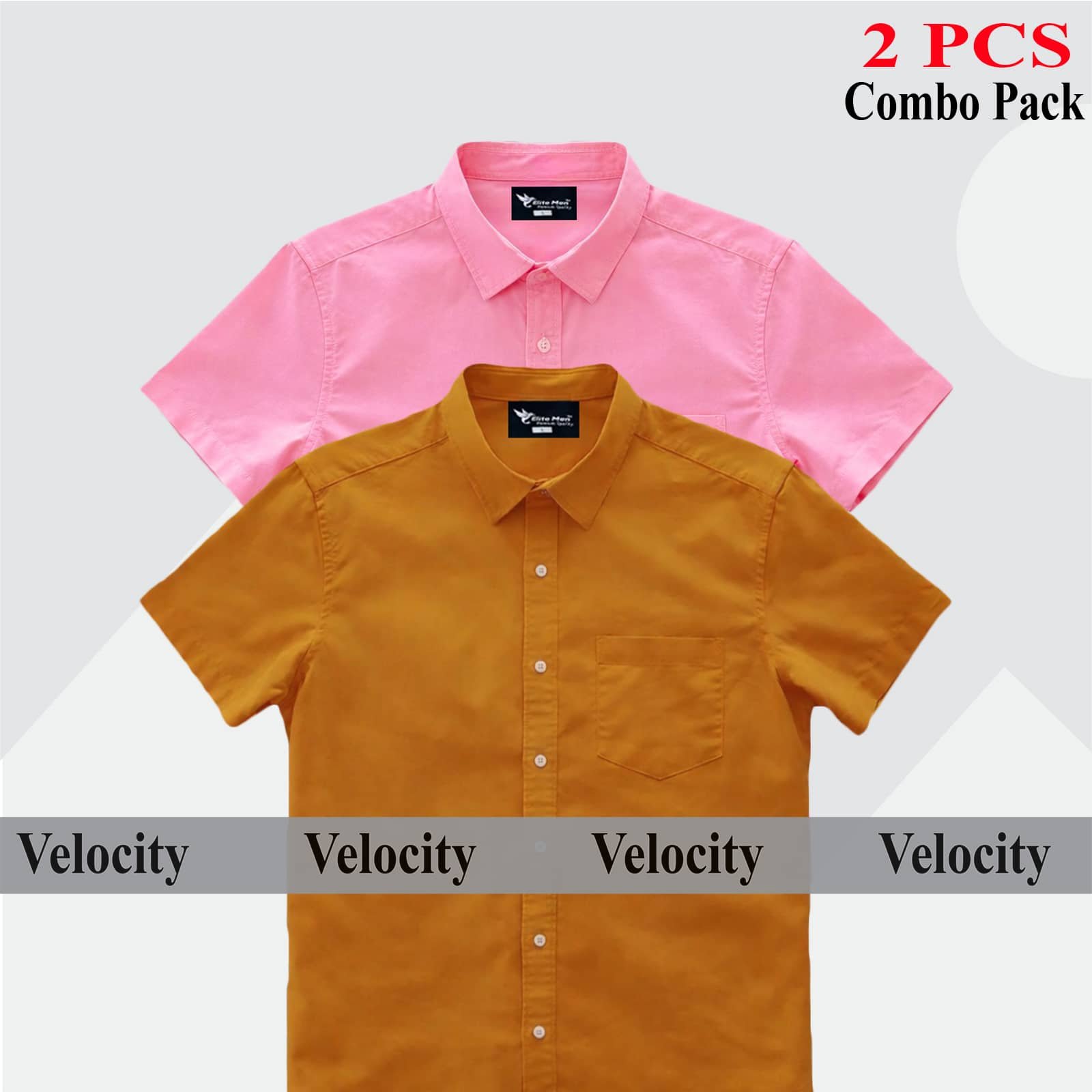 Short sleeve Shirt Combo - Copy 42.jpg Premium Quality 100% Oxford Cotton Fabric Short Sleeve Shirt For Men's - Kathali & Pink. - Image 1