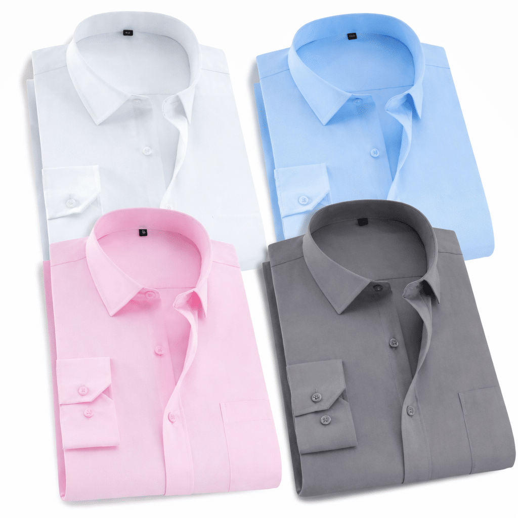 file_000000002a6c71fd964db76832cf0ac4 4 Pes Men’s Premium Formal Shirt -White, Sky Blue, Pink, Ash. - Image 1